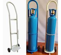 Generico Carrello Porta bombole di Gas in Acciaio Leggero, Supporto per bombole di Ossigeno e CO2, Carrello Portatile per Un Facile Trasporto, Organizer a capacità Singola - 95 cm/37,4 Pollici, Bianc