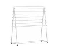 Generico Carrello Porta Rotoli di Tessuto a 16 Ripiani, Robusto e Resistente - Organizzatore Mobile per Carta da Parati, pellicole per finestre e Bobine - capacità 200 kg, Bianco, 120x40x100 cm - per