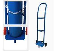 Generico Carrello portabombole di Ossigeno Indipendente - Supporto per bombole di CO2 con Ruote e Catene fisse, Staffa a capacità Singola per bombole di Ossigeno (Nero, 95 cm/37,4 Pollici)