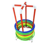 Generico Carrello portaoggetti per Hula Hoop con Ruote e Supporto a 4 Ruote, Supporto per Hula Hoop da Palestra, Carrello espositivo per Hula Hoop in Piedi per lezioni di educazione Fisica nella scuo