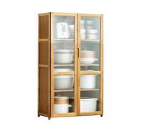 Generico Carrello Portaoggetti Sottile,Carrello A Spacco Stretto A Doppia Porta,Armadio Organizzatore Con Anta Armadio Trasparente,per Luoghi Stretti Della Lavanderia Bagno(Color 1,4 tiers)