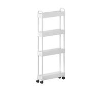Generico Carrello Portaoggetti Sottile E Scorrevole,carrello Portaoggetti For Il Bagno,ripiano Con Spazio Vuoto Con Ruote,for La Lavanderia Del Bagno In Luoghi Stretti(4 tiers-13x40x95.5cm)