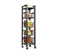 Generico Carrello Portaoggetti Sottile,ripiano Portaoggetti Con Spazio Vuoto Con Cestello Estraibile,carrello Portaoggetti For Il Bagno,azione Di Trazione Fluida,for Luoghi(Black,Size 4-Width 32cm)