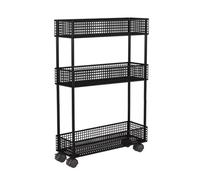 Generico Carrello Portaoggetti Sottile,Scaffale Portaoggetti Con Spacco A 4/5 Livelli Con Ruote,Carrello Organizzatore For Il Bagno,for La Lavanderia Bagno In Luoghi Stretti(Black,50x12x73cm)