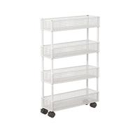 Generico Carrello Portaoggetti Sottile,Scaffale Portaoggetti Con Spacco A 4/5 Livelli Con Ruote,Carrello Organizzatore For Il Bagno,for La Lavanderia Bagno In Luoghi Stretti(Color 1,50x16x73cm)
