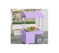 Generico Carrello venditore portatile con tettoia e ruote - Bancarella mobile del mercato for eventi all'aperto, festival di strada e feste(Purple,120x60x200cm/47.2x23.6x78.7in)