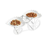 Generico Carriage Shaped Tiered Serving Stand - Elegant Hollow Cake Display Rack | Serving Tray | Double Layer Dessert Tray For Cupcakes, Candy, Pastries, Buffet, Wedding & Party