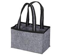 Generico Carrier per bottiglie di vino in feltro - tote bag riutilizzabile portatile | 6 Compartments Whisky Bottle Carrier per bottiglie di vino, acqua, bevande, birra, divisore staccabile incluso