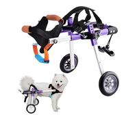 Generico Carrozzina Leggera per Cani di Piccola Taglia con Supporto per Le Zampe Posteriori, Carrello per Animali Domestici in Alluminio Viola Resistente, Ideale per Anziani, Cani affetti da artrite,