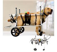 Generico Carrozzina per Cani a 4 Ruote per Un Supporto Completo - Carrello per Animali Domestici per Cani di Piccola e Grande Taglia, ausilio per la Mobilità in Caso di disabilità alle Zampe posterio