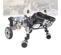 Generico Carrozzina regolabile for cani con 2/4 ruote for zampe posteriori, ausili for la mobilità degli arti posteriori, carrelli leggeri for cani con ruote for zampe posteriori disabili, tutore for