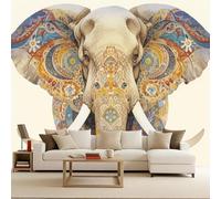 Generico carta da parati 200x140cm Elefante carta da parati moderna Fantasia Misteriosa 3D Effetto Ottico Illusione Ottica da Muro Arte da Parete Decorativa Fotomurali Moderni
