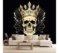 Generico carta da parati 200x140cm Teschio Oscuro carta da parati moderna Serie Power And Noble 3D Effetto Ottico Illusione Ottica da Muro Arte da Parete Decorativa Fotomurali Moderni