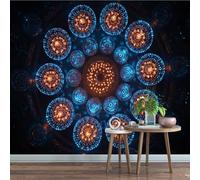 Generico- Carta da Parati 3D Autoadesiva 366 x 254 cm Flor De Llama Decorativo Fotomurale Caleidoscopio Parete Decorazione Casa Affresco Soggiorno KTV Bar