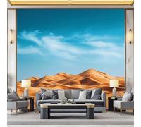 Generico Carta Da Parati 3D Moderna Minimalismo, Blu Muro Xxl Deserto Dune Di Sabbia 250 X 175 Cm Per Camera Letto Soggiorno Ufficio Cameretta Bambini - Fotomurali Moda Decorazione Poster