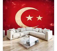 Generico Carta Da Parati 3D Moderna Minimalismo, Rosso Muro Xxl Retro Bandiera Stella 300 X 210 Cm Per Camera Letto Soggiorno Ufficio Cameretta Bambini - Fotomurali Moda Decorazione Poster