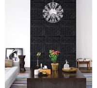 Generico Carta da Parati 3D Motivo a Mattoni Autoadesiva 10 pz Nera,Nero,1.6kg,150724