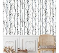 Generico carta da parati adesiva muro bambini 44x300Lcm Bellissimo E Nobile Albero Dai Fiori Bianchi carta da parati tessuto non tessuto Effetto 3D per dare profondità alle pareti di salotti Z263580