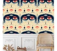 Generico Carta da Parati Adesiva per Pareti Mobili Autoadesiva Muro 40×600CM Occhio Carta da Parati Camera da Letto Modello Di Occhi Misteriosi Fantasia Impermeabile Bagno Cucina Armadio PVC