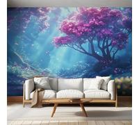 Generico Carta da Parati Albero Fantasy, Fotomurale Sentiero Magico Scenario per Camera da Letto Decorazioni Parete, Carta Parati Effetto Decorativi Wallpaper, 396 x 280 cm D&O27