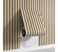 Generico Carta da Parati Autoadesiva Effetto Legno,3D Effetto Naturale Pannelli Acustici Impermeabili per Pareti in Legno,Rivestimento Murale per Soggiorno, Ufficio, Cucina,A2,8 Rolle 300x40cm