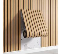 Generico Carta da Parati Autoadesiva Effetto Legno,3D Effetto Naturale Pannelli Acustici Impermeabili per Pareti in Legno,Rivestimento Murale per Soggiorno, Ufficio, Cucina,A1,1 Rolle 300x40cm