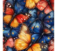 Generico Carta da Parati Autoadesiva Farfalla Colorata Decorativo Sfondo 44x500 cm Acquerello Arte Carta da Parete Adesivo Vinile Tessuti non tessuti Soggiorno Camera Da Letto Bagno