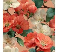 Generico Carta da Parati Autoadesiva Fiori Arancioni Decorativo Sfondo 44x500 cm Pittura A Colori Tridimensionale Carta da Parete Adesivo Vinile Tessuti non tessuti Soggiorno Camera Da Letto Bagno