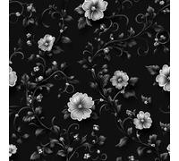 Generico Carta da Parati Autoadesiva Fiori Bianchi Decorativo Sfondo 44x500 cm Pittura Decorazione Carta da Parete Adesivo Vinile Tessuti non tessuti Soggiorno Camera Da Letto Bagno