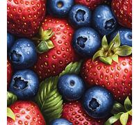 Generico Carta da Parati Autoadesiva Fragola Retrò Decorativo Sfondo 44x600 cm Frutti Tropicali Carta da Parete Adesivo Vinile Tessuti non tessuti Soggiorno Camera Da Letto Bagno