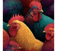 Generico Carta da Parati Autoadesiva Gallo Pollo Decorativo Sfondo 44x1000 cm Cartone Animato Carino Carta da Parete Adesivo Vinile Tessuti non tessuti Soggiorno Camera Da Letto Bagno