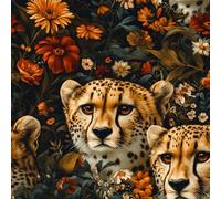 Generico Carta da Parati Autoadesiva Leopardo Fiori Decorativo Sfondo 44x500 cm Pittura Fumetto Carta da Parete Adesivo Vinile Tessuti non tessuti Soggiorno Camera Da Letto Bagno