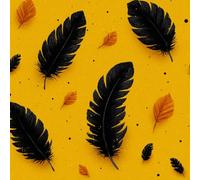Generico Carta da Parati Autoadesiva Piuma Nera Decorativo Sfondo 44x300 cm Retrò Fiori Arte Carta da Parete Adesivo Vinile Tessuti non tessuti Soggiorno Camera Da Letto Bagno