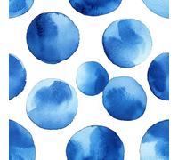 Generico Carta da Parati Autoadesiva Pois Blu Decorativo Sfondo 44x600 cm Acquerello Arte Carta da Parete Adesivo Vinile Tessuti non tessuti Soggiorno Camera Da Letto Bagno