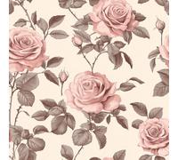 Generico Carta da Parati Autoadesiva Rose Fiori Decorativo Sfondo 44x600 cm Piante Dipinte Carta da Parete Adesivo Vinile Tessuti non tessuti Soggiorno Camera Da Letto Bagno