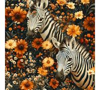 Generico Carta da Parati Autoadesiva Zebra Fiori Decorativo Sfondo 44x600 cm Vintage Dipinto Carta da Parete Adesivo Vinile Tessuti non tessuti Soggiorno Camera Da Letto Bagno