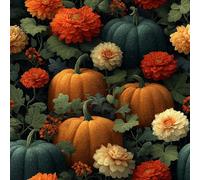 Generico Carta da Parati Autoadesiva Zucca Decorativo Sfondo 44x300 cm Retro Fiori Carta da Parete Adesivo Vinile Tessuti non tessuti Soggiorno Camera Da Letto Bagno