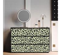 Generico Carta da Parati Autoadesivo Respiro Selvaggio Impermeabile Con Supporto Adesivo Nero Verde Stampa Leopardata Adesiva per Muro Soggiorno Bagno Camera Decorativi Carta Adesiva Mobili 45x1000CM