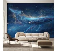 Generico Carta da Parati Balena, 200X140cm, Carta da Parati Tessuto Non Tessuto Galassia Stellata Vita Marina, Camera da Letto Decorazioni Parete Soggiorno Decorazione Cucina Décor EL&D76
