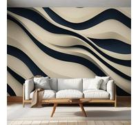 Generico Carta da Parati Bianco e Nero, 230X180cm, Carta da Parati Tessuto Non Tessuto Geometria Solida 3D, Camera da Letto Decorazioni Parete Soggiorno Decorazione Cucina Décor D17