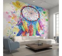 Generico Carta da Parati Cacciatore di Sogni, 500X350cm, Carta da Parati Tessuto Non Tessuto Piume Multicolore, Camera da Letto Decorazioni Parete Soggiorno Decorazione Cucina Décor D20
