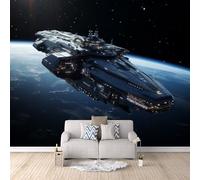 Generico carta da parati camera da letto 250x420cm Battaglia Navale Di Fantascienza carta da parati tessuto non tessuto Decorazione 3D su tela pittorica,per la parete principale della casa EB24-10796