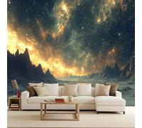Generico carta da parati cameretta 250x370cm Cielo Notturno Alieno carta da parati floreale Stampa 3D su tela effetto olio senza interruzioni, per salotto o stanza degli ospiti EB24-7016