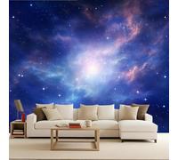Generico carta da parati cameretta 250x370cm Galassia Blu carta da parati floreale Stampa 3D su tela effetto olio senza interruzioni, per salotto o stanza degli ospiti EB24-9715