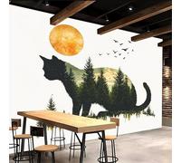Generico carta da parati cameretta 250x370cm Gatto carta da parati floreale Stampa 3D su tela effetto olio senza interruzioni, per salotto o stanza degli ospiti EB24-7547