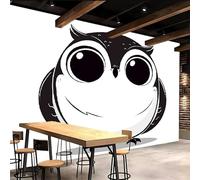 Generico carta da parati cameretta 250x370cm Simpatico Gufo Dei Cartoni Animati carta da parati floreale Stampa 3D su tela effetto olio senza interruzioni, per salotto o stanza degli ospiti EB24-8337