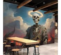 Generico carta da parati cameretta 300x210cm Visita Guidata Degli Scheletri carta da parati cucina Tela con stampa 3D artistica, montaggio senza giunture per spazi di design EB24-3954