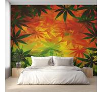 Generico Carta da Parati Cannabis per Camera da Letto, Fotomurali Foglie di Marijuana, 366 x 254 cm Carta Parati Tessuto non Tessuto, Soggiorno Decorazioni Parete K-MZ&13