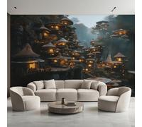 Generico Carta da Parati Casa a Fungo, 150X105cm, Carta da Parati Tessuto Non Tessuto Fungo Mondo delle Fiabe, Camera da Letto Decorazioni Parete Soggiorno Decorazione Cucina Décor EL&D55