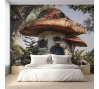 Generico Carta da Parati Casa a Fungo, Fotomurale Fungo Fiaba per Camera da Letto Decorazioni Parete, Carta Parati Effetto Decorativi Wallpaper, 200 x 140 cm D&O80